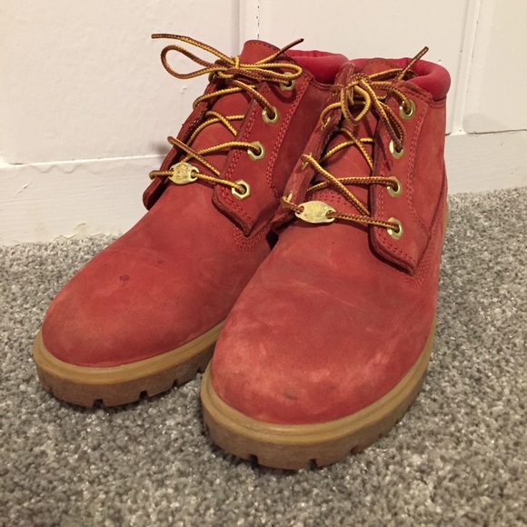 Custom Red Timberlands Women’s size 7.5 - Picture 2 of 8